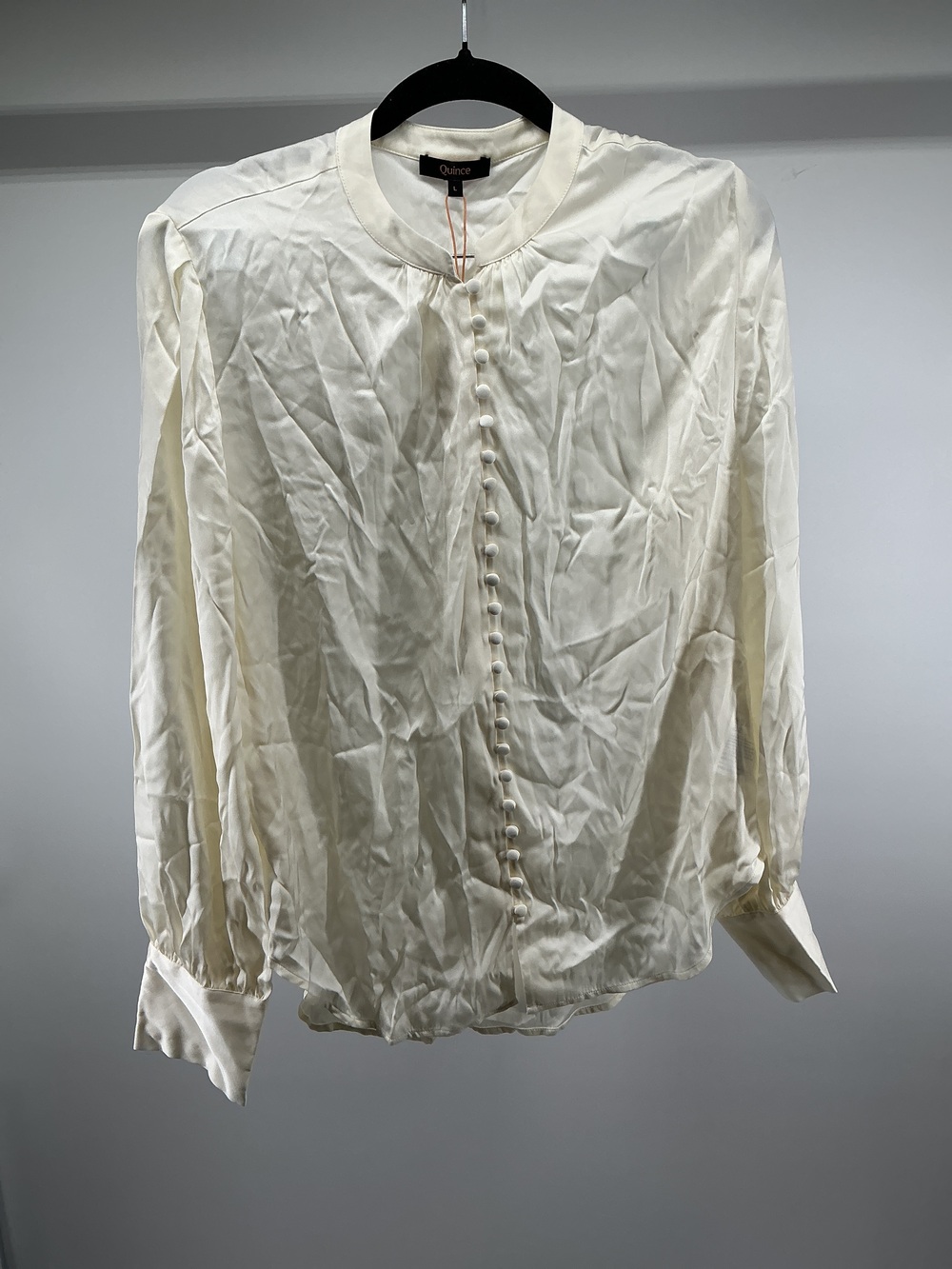 Washable Stretch Silk Peasant Blouse